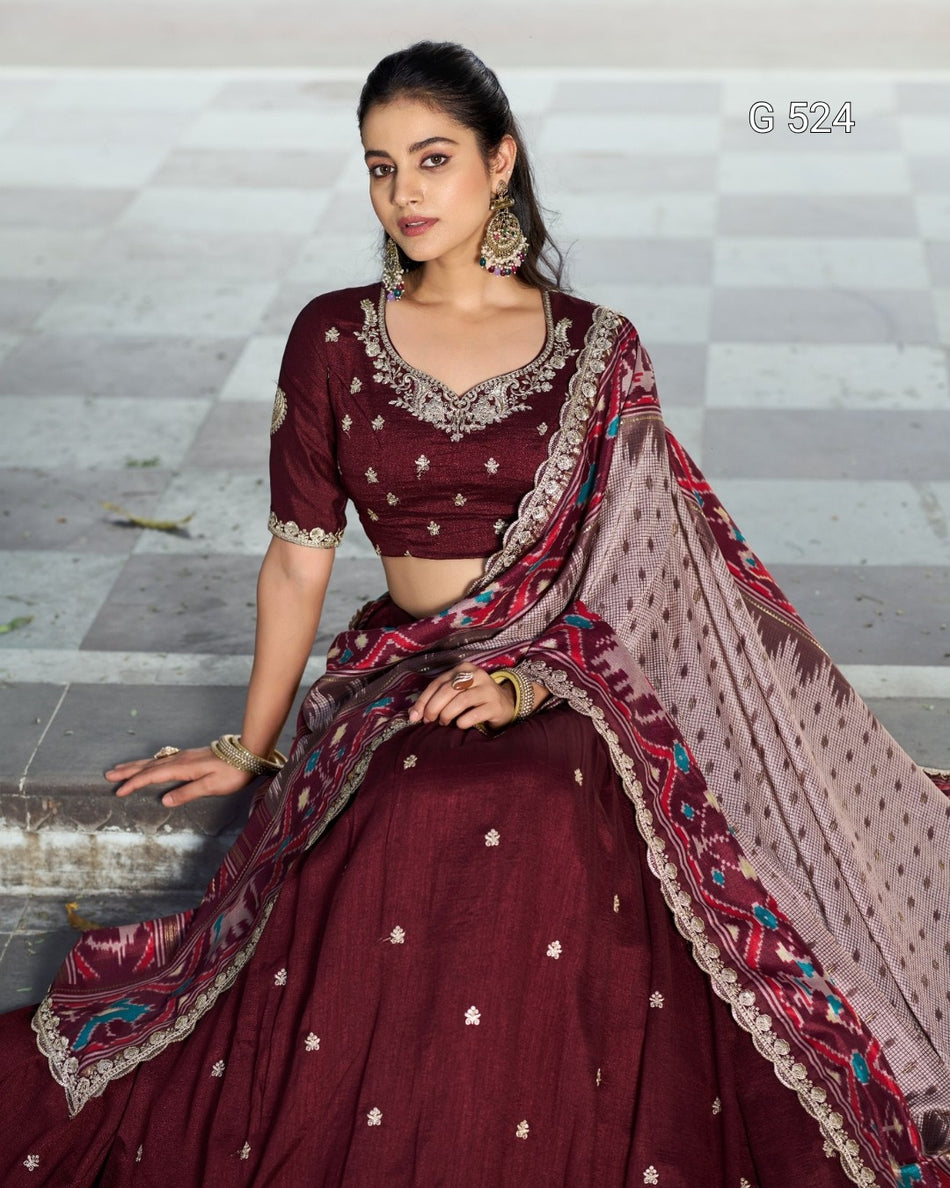 Graceful Vichitra Tussar Lehenga with Sophisticated Look -  G 524