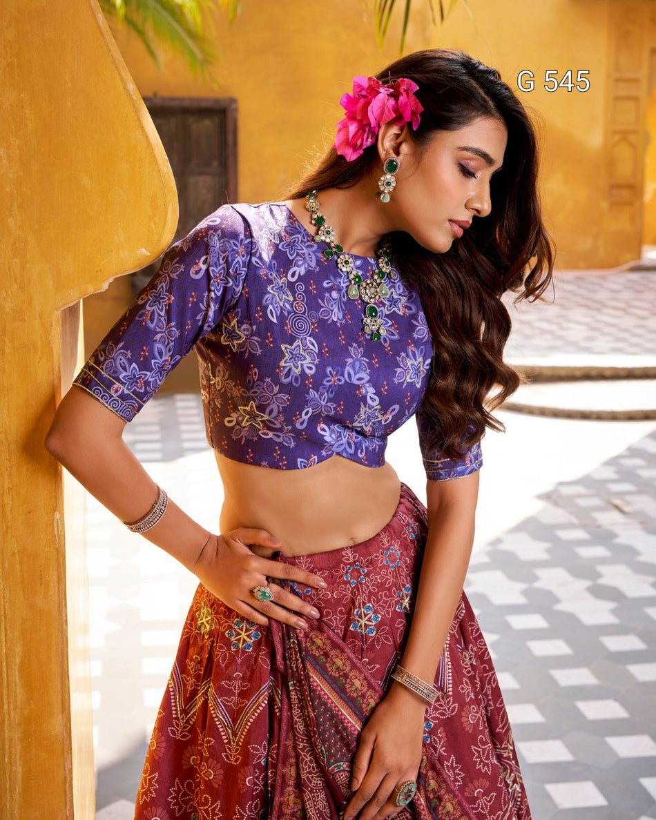 Designer Vaishali Silk Lehenga with Elegant Detailing - G 545