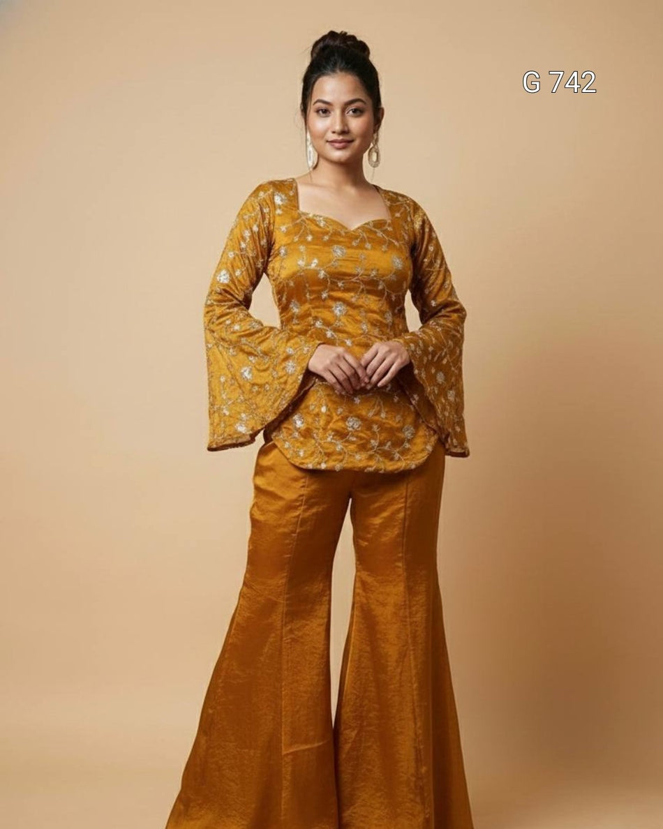 Elegant Embroidered Sequence Work Designer Two Piece Set G 742