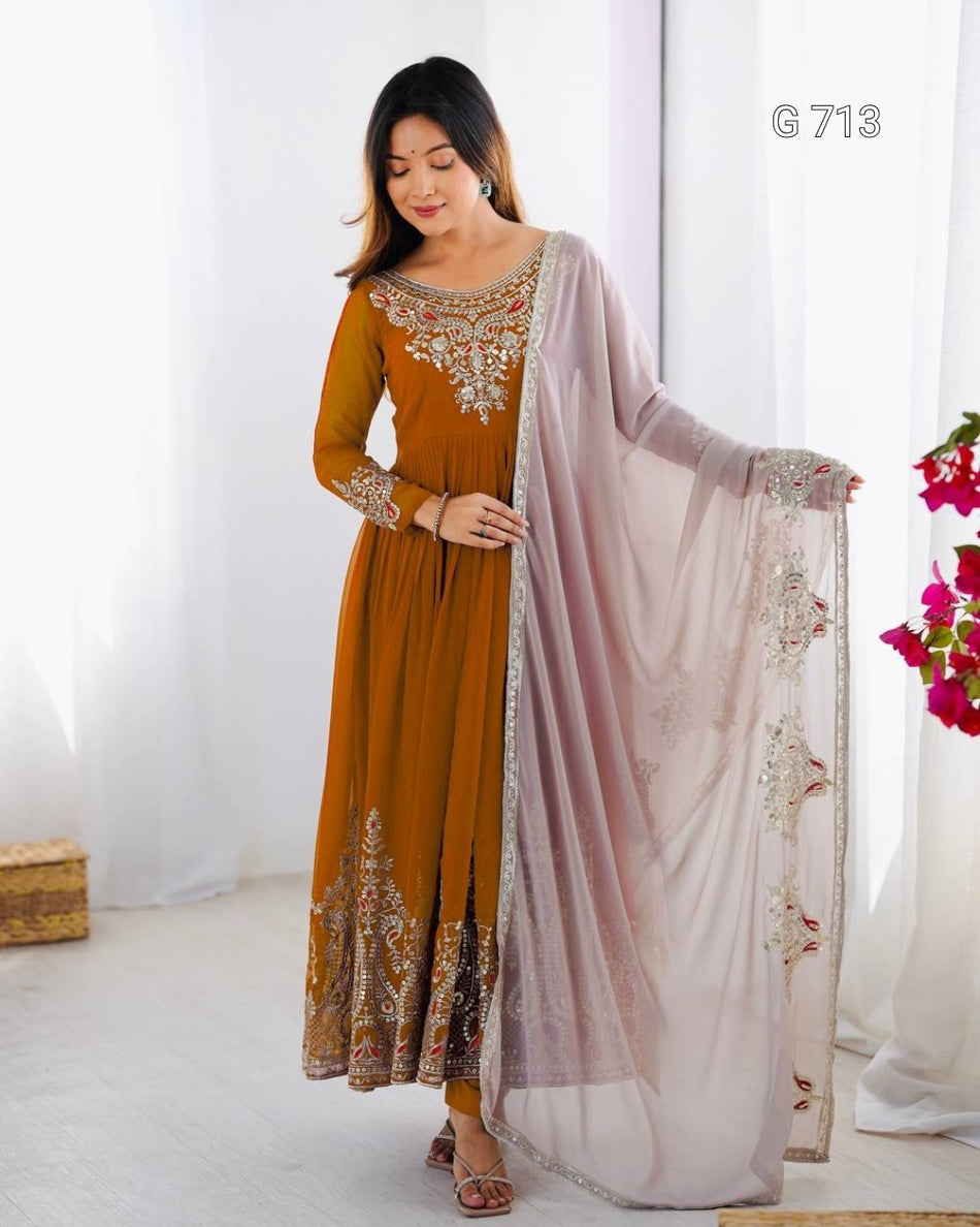 Designer Embroidered Gown for Grand Celebrations G 713