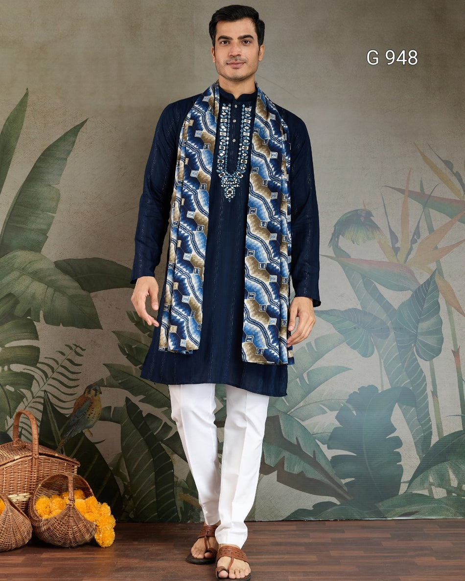 Royal Men's Kurta Dupatta Ensemble - G 948