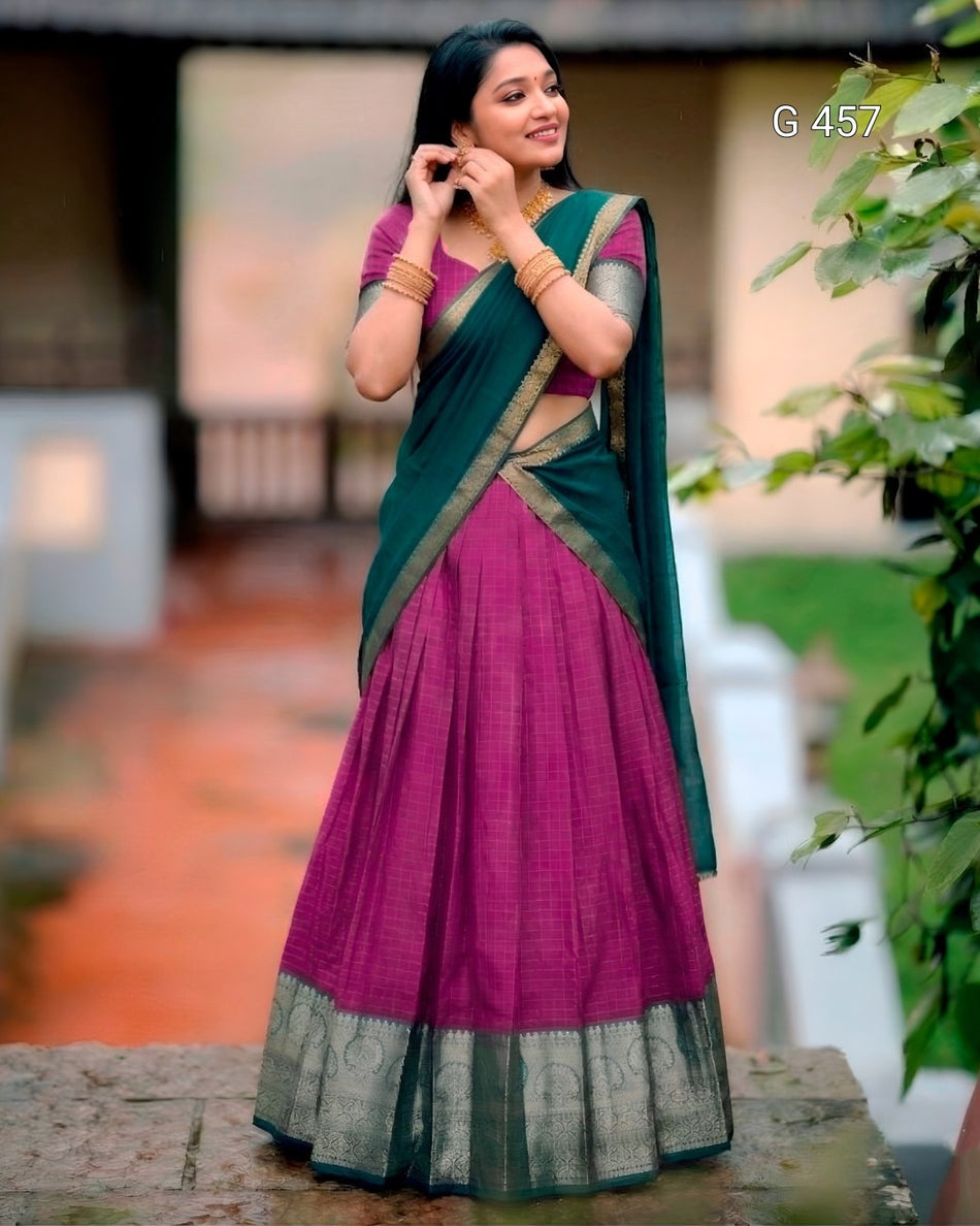 Designer Dola Chex Lehenga with Georgette Dupatta - G 457