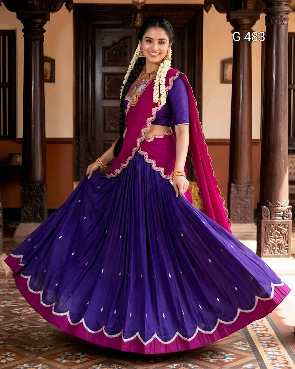 Premium Naysha Lehenga Choli with Detailed Embroidery - G 483