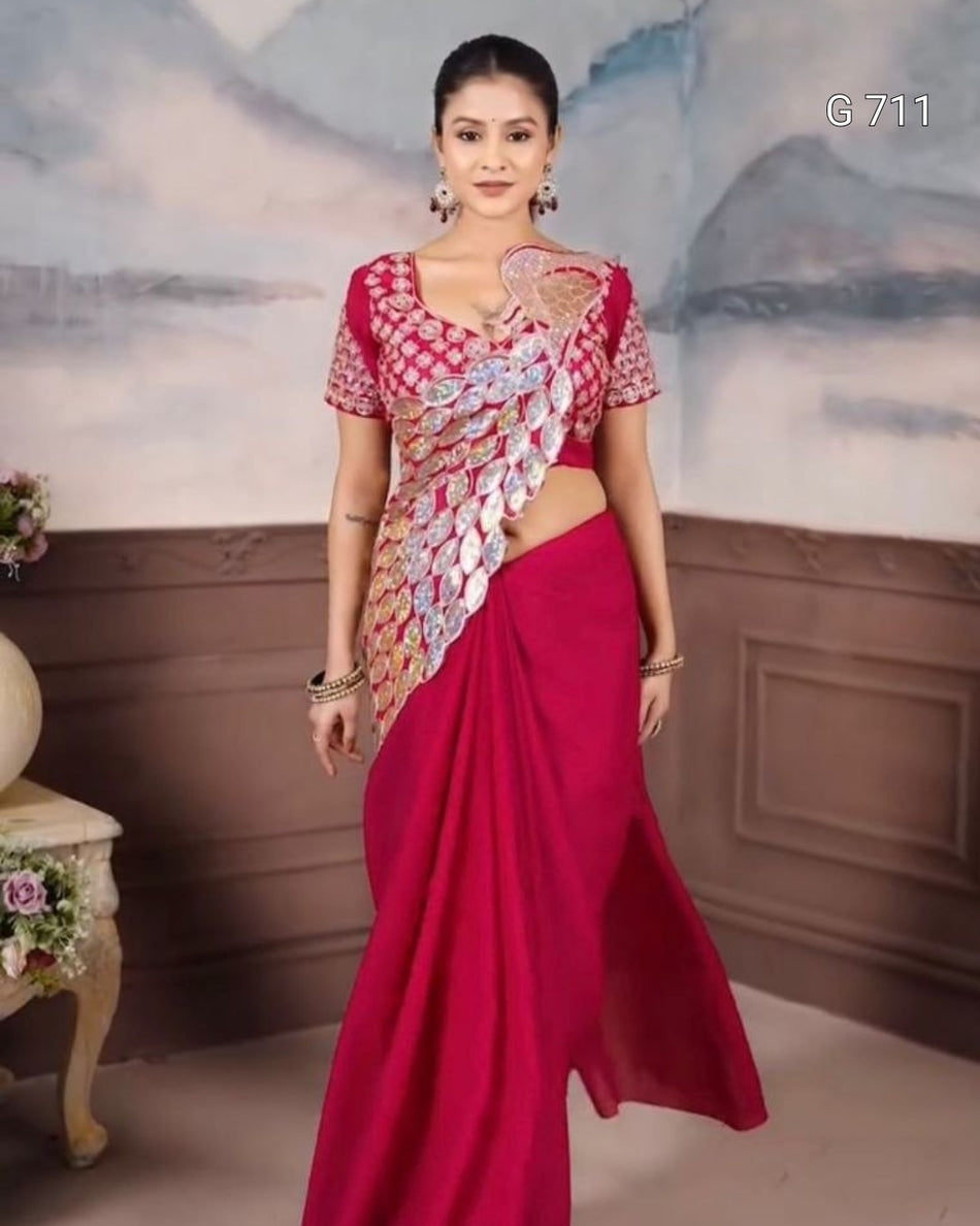 Luxury Jacket Saree Collection for Celebrations G 711