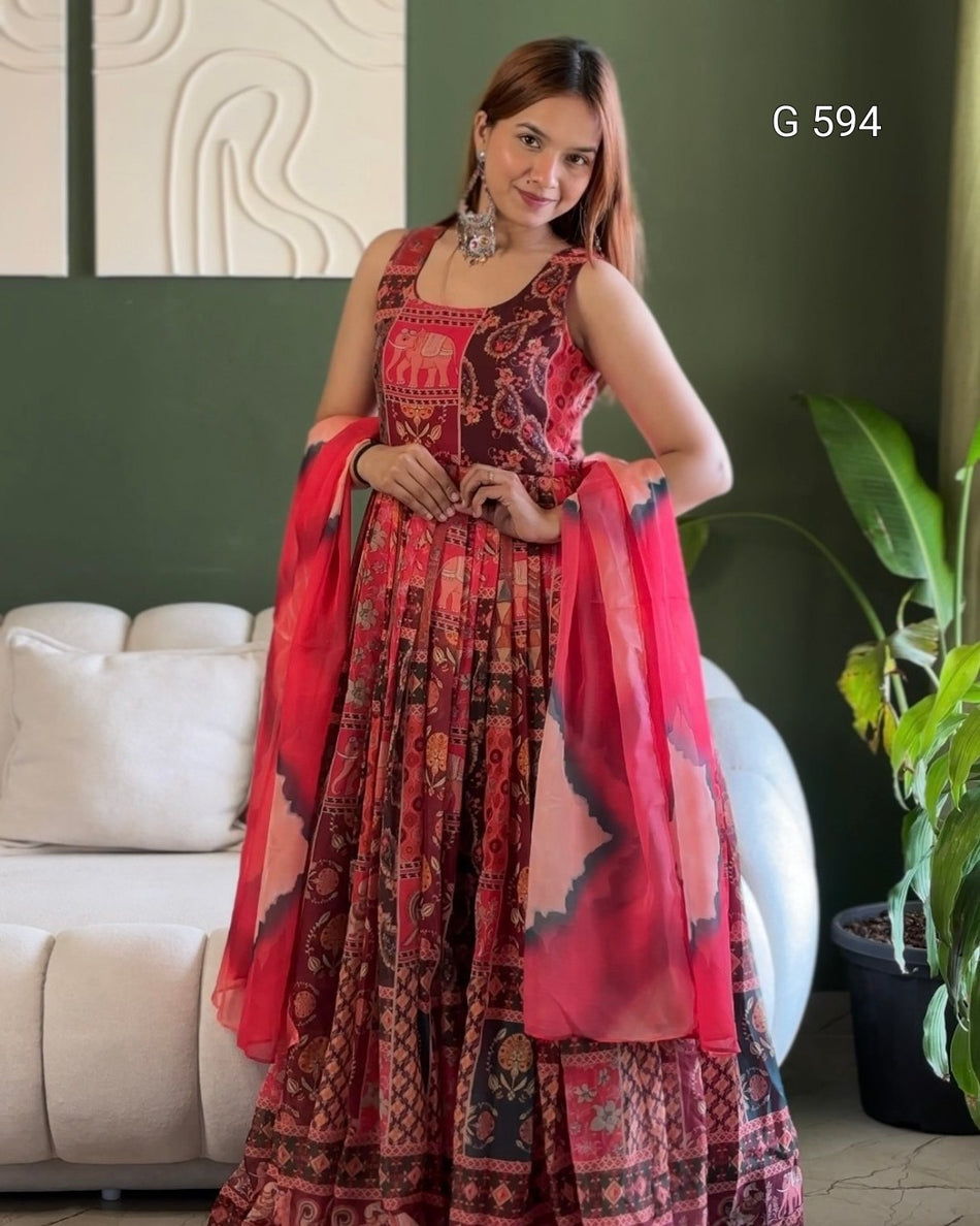Beautiful Organza Gown for Ethnic Celebrations - G 594