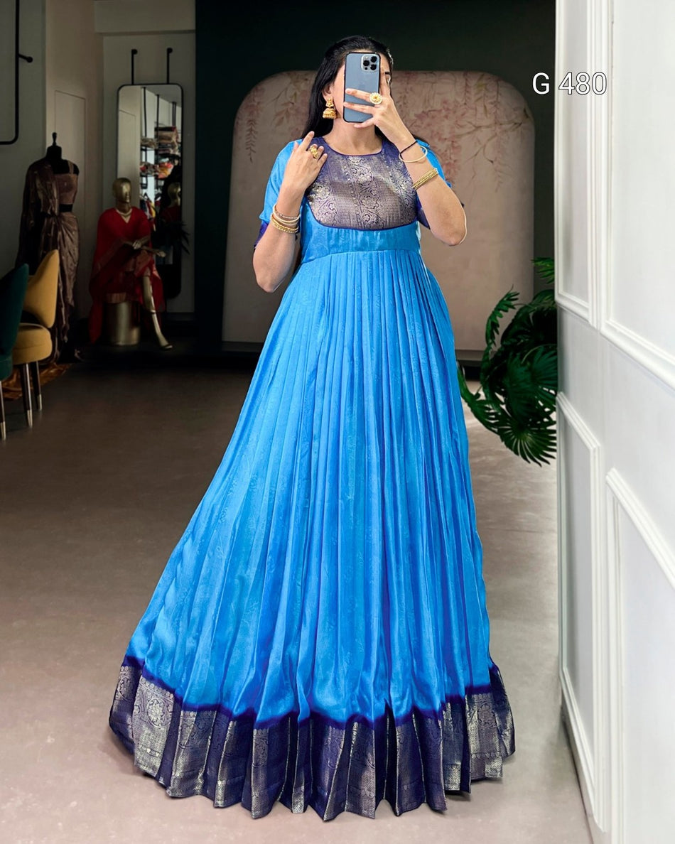 Elegant Long Dress with Smooth Marshmello Fabric - G 480