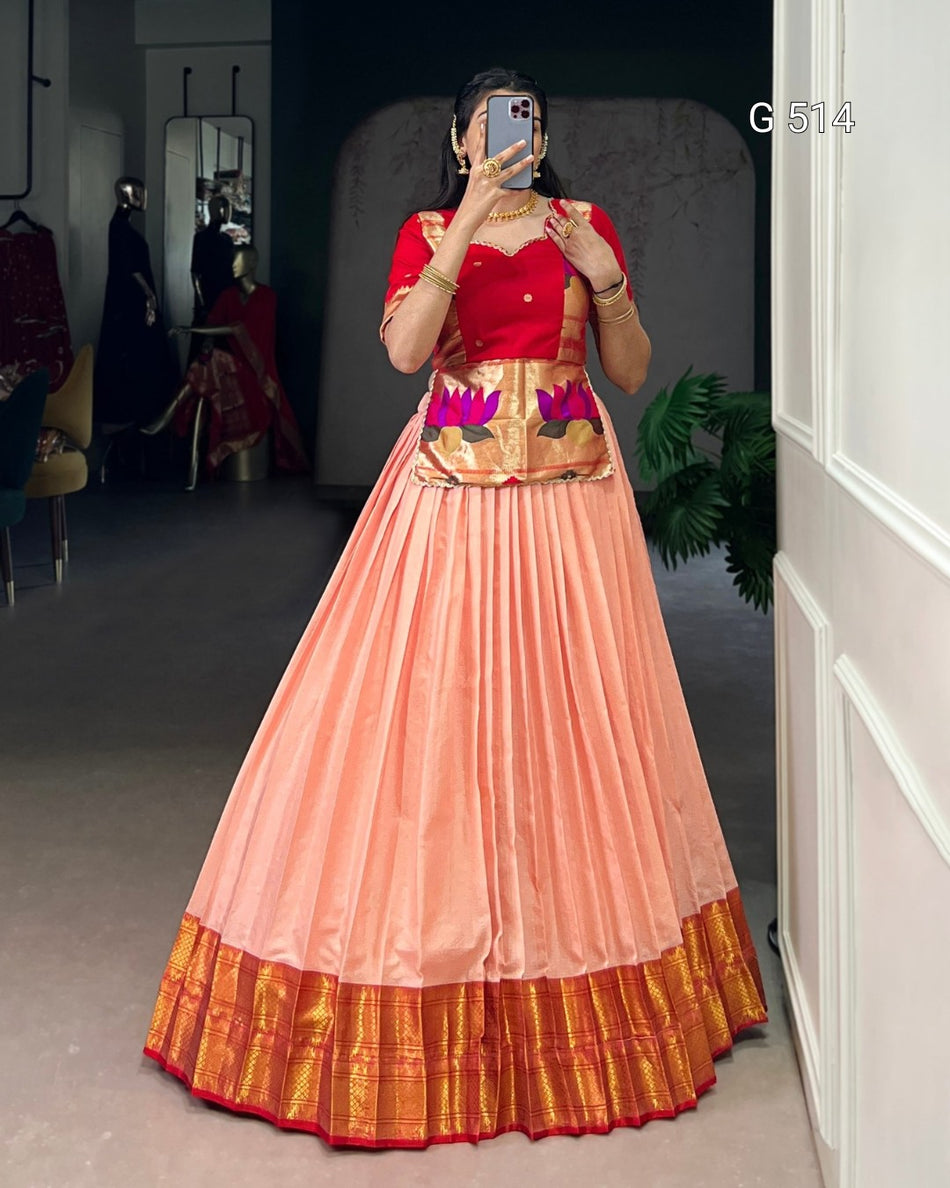Premium Jacquard Lehenga with Modern Traditional Fusion - G 514