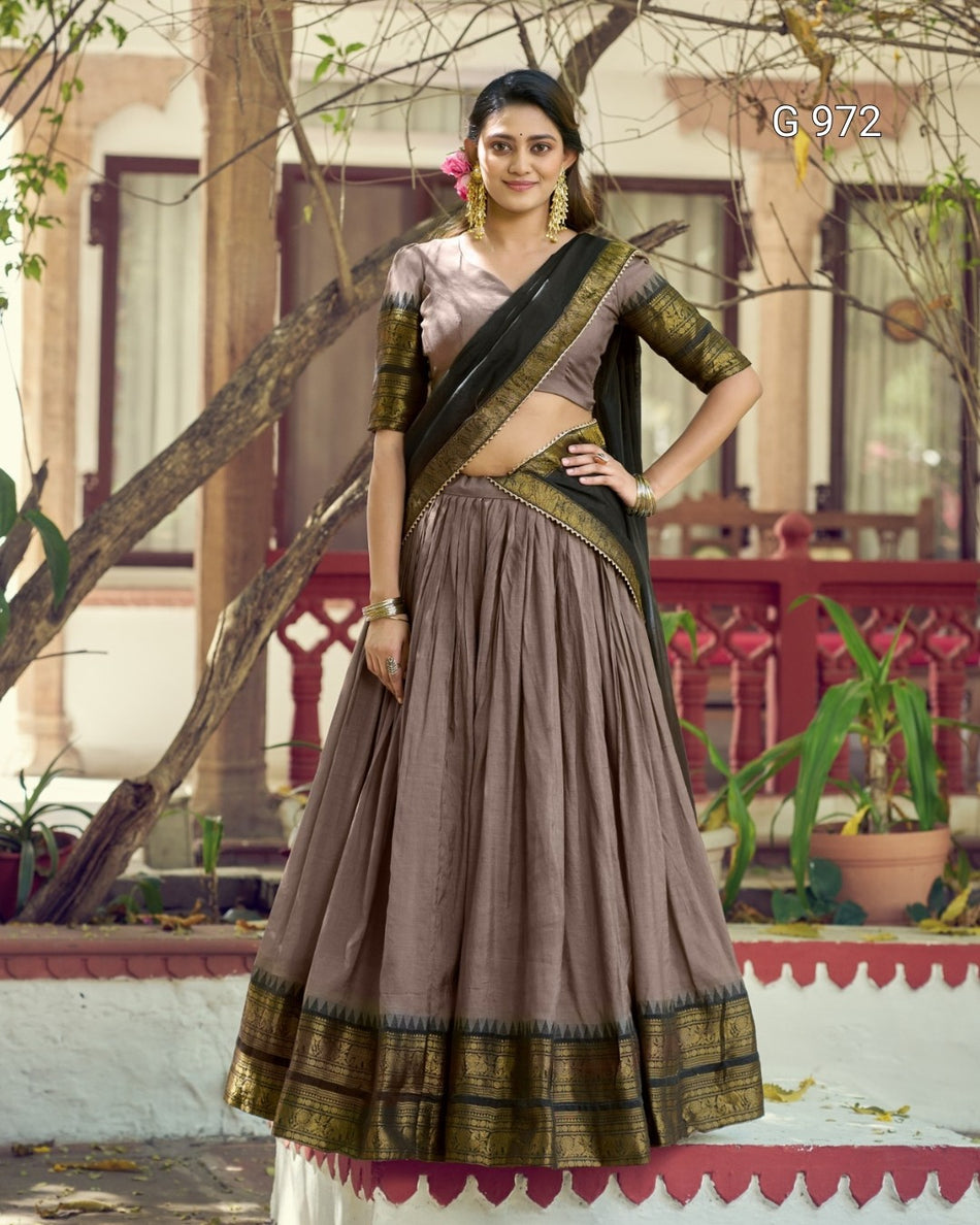 Traditional South Poly Cotton Lehenga - G 972