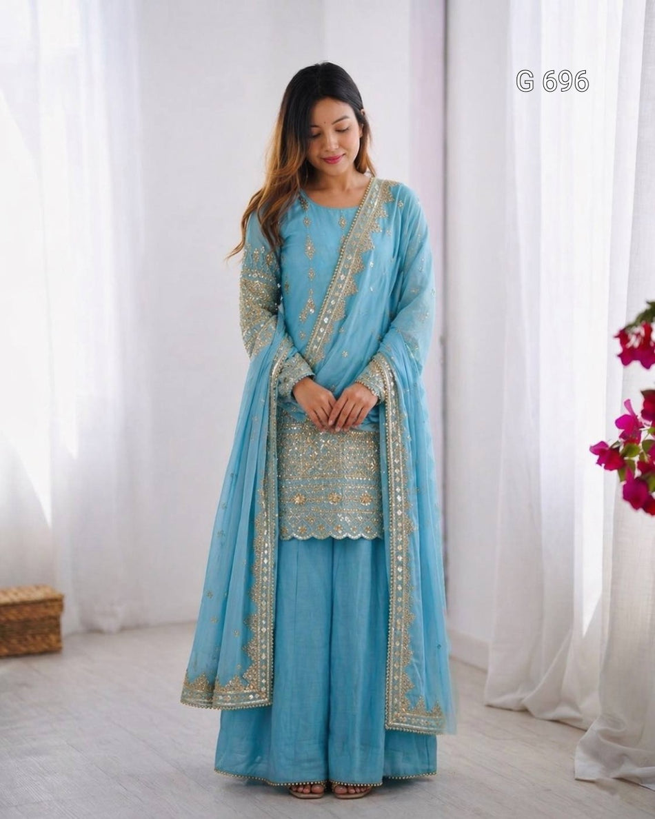 Designer Ethnic Sharara with Elegant Festive Glamour G 696