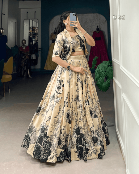 Woman taking a mirror selfie wearing a floral dress in a room.