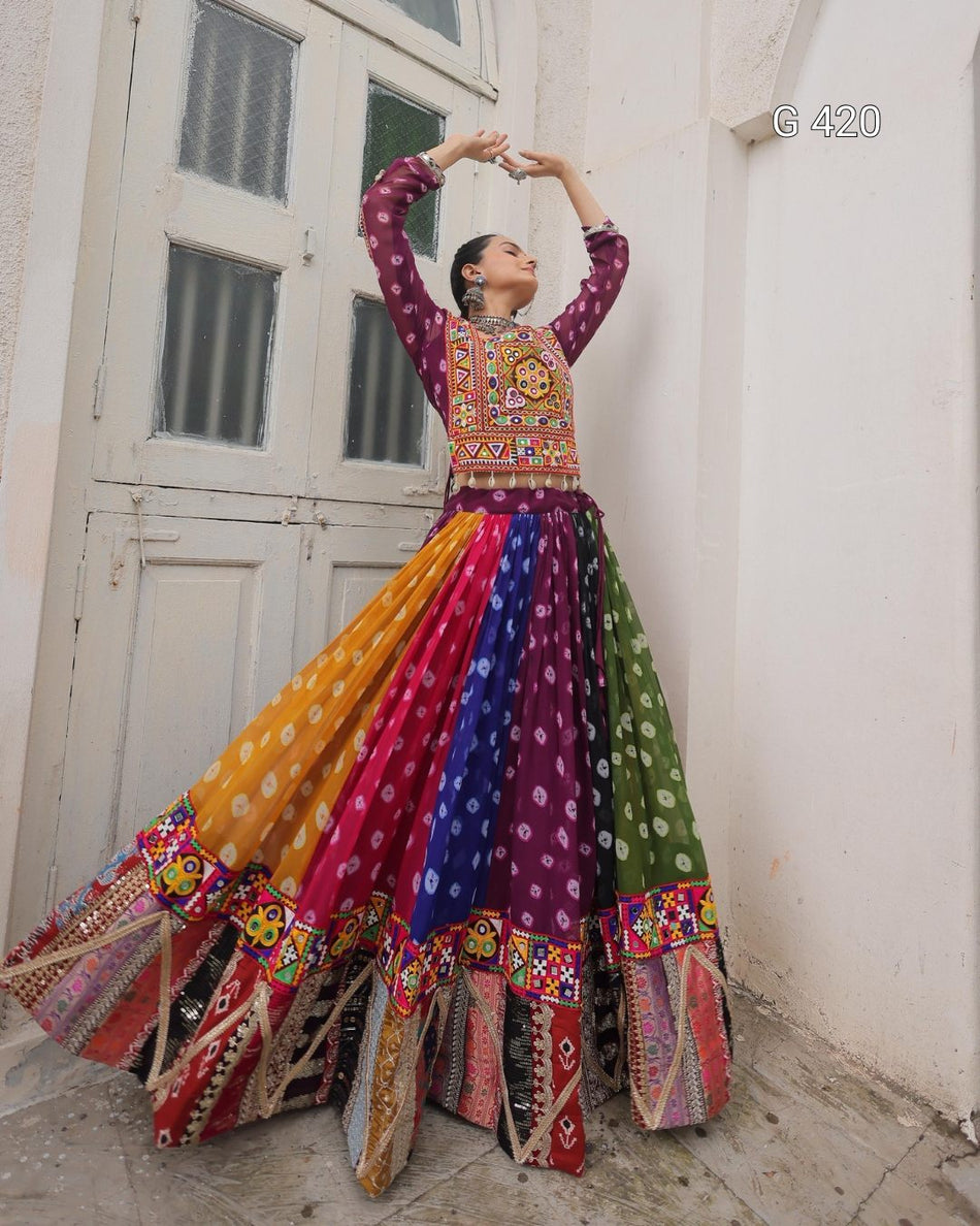 Georgette Lehenga with Vintage Gamthi Embroidery – G 420