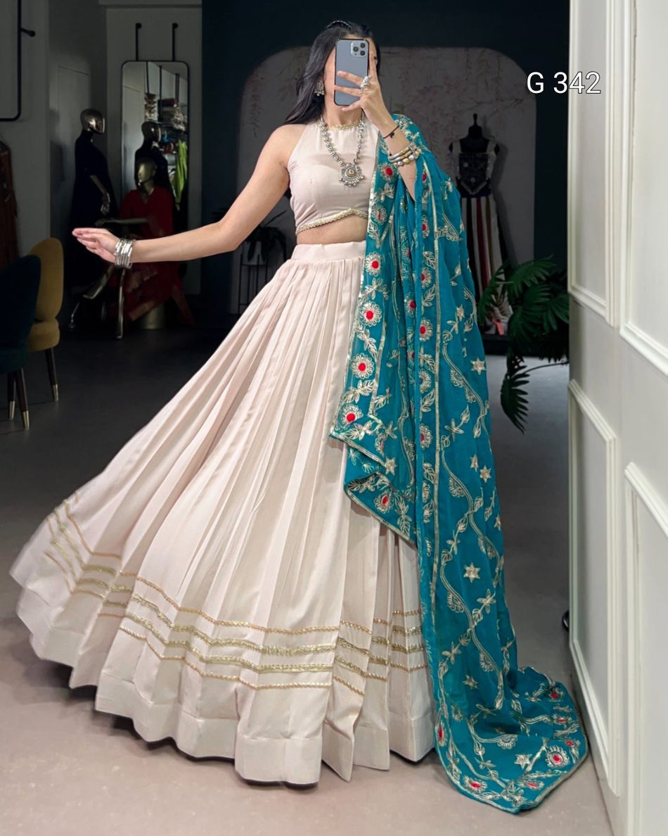 Pure Rayon Lehenga with Lace & Sequins Work - G342