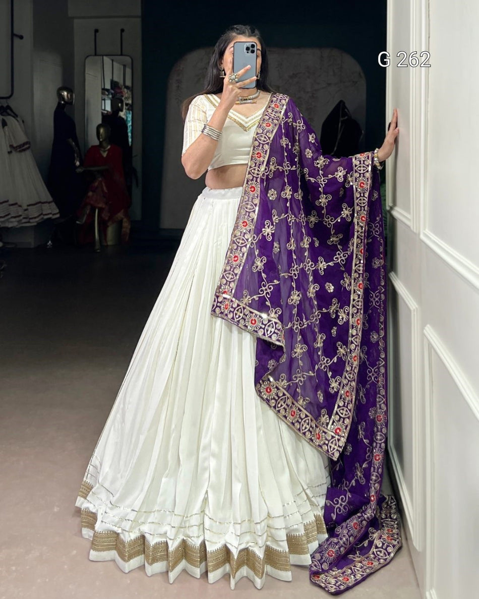 Lace Touch Up Pure Rayon Lehenga with Zari Weaving – G 262
