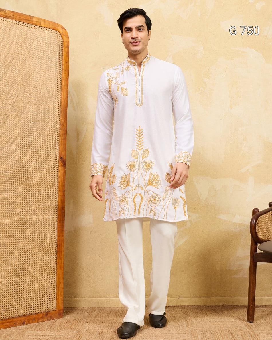 Graceful Mens Kurta with Sophisticated Ethnic Charm G 750
