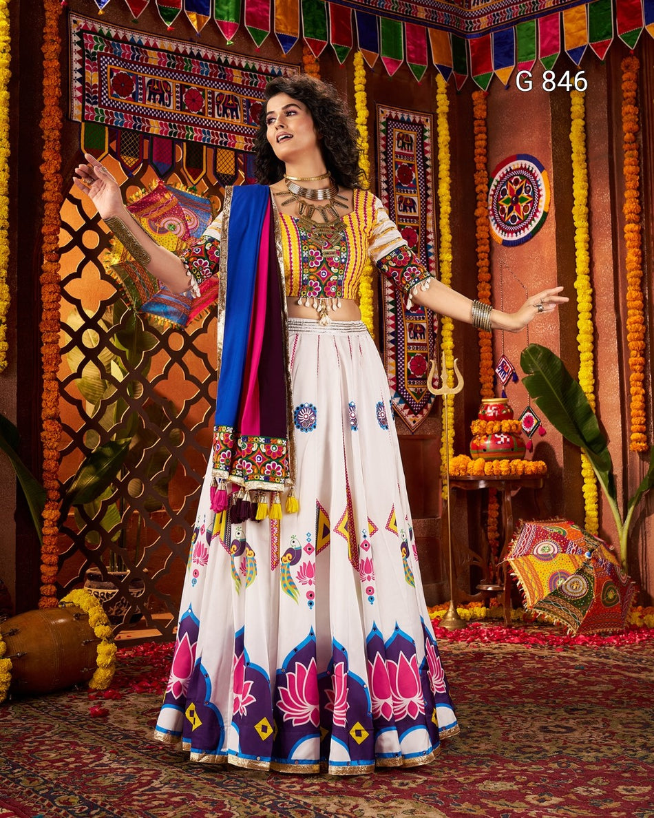 Navratri Special Gajji Silk Lehenga Choli G 846