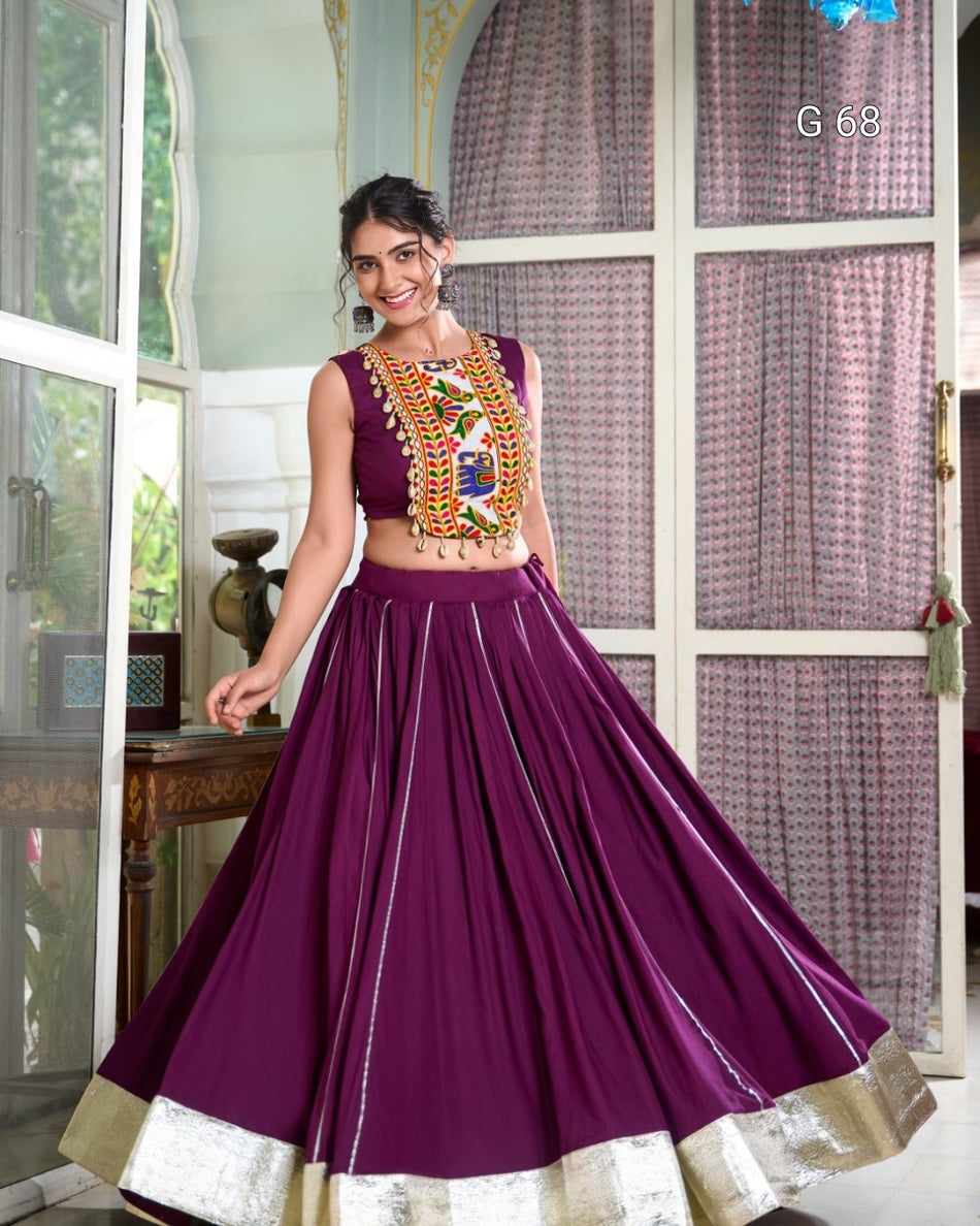 Rayon Lehenga with Lace Border & Gotta Patti Touch Up – G68