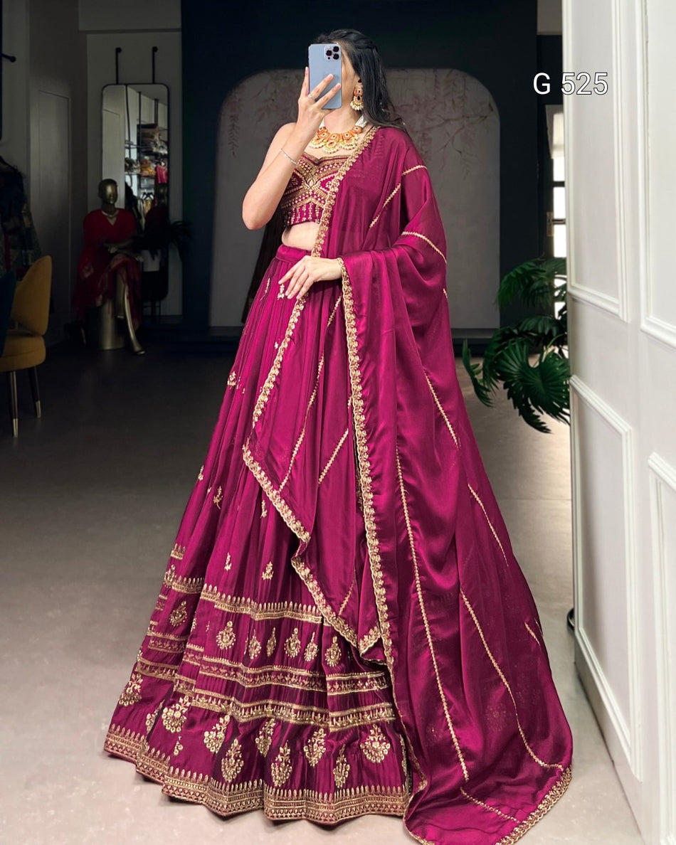 Classic Rangoli Lehenga with Rich Embroidery Design - G 525