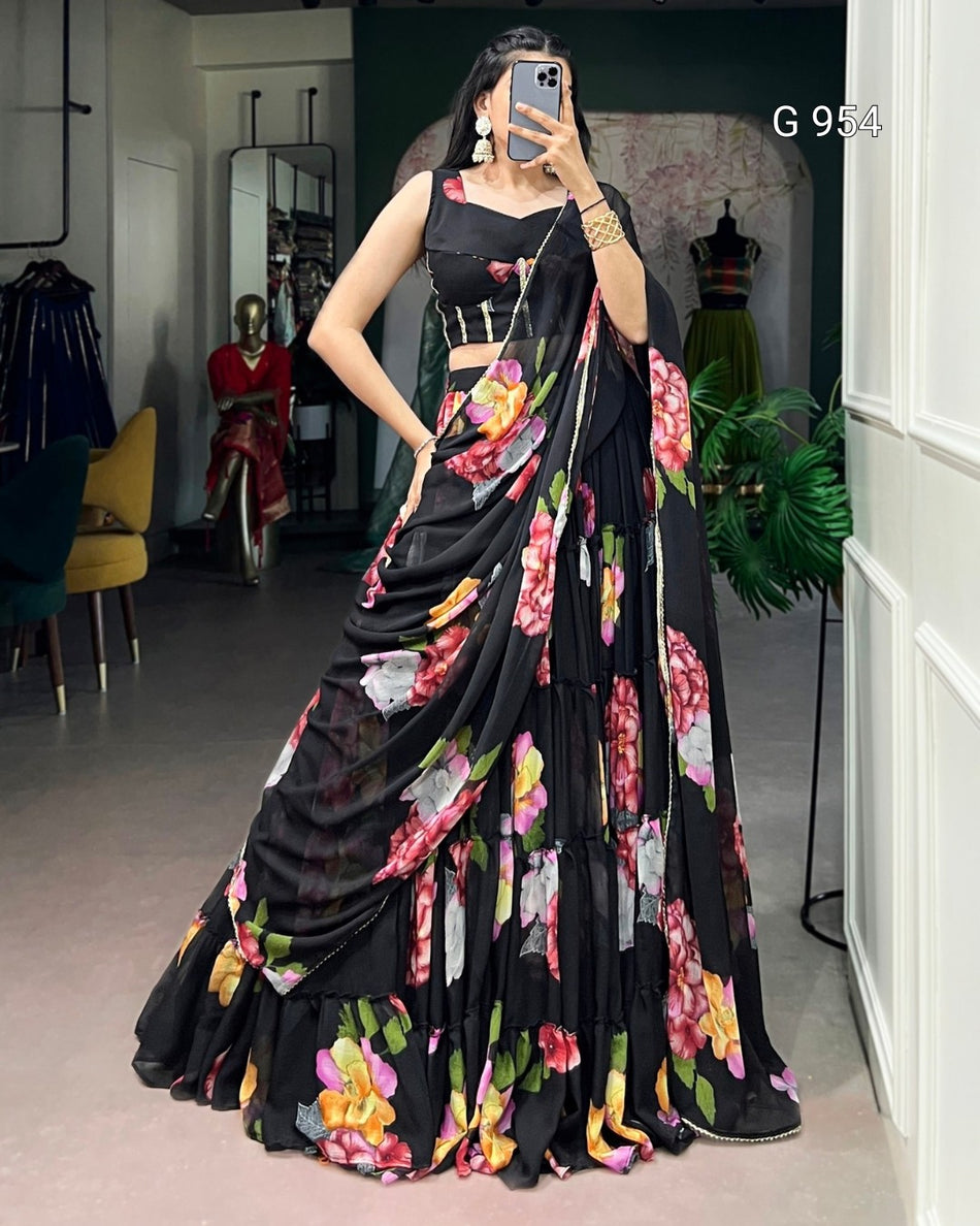 Lightweight Floral Chiffon Lehenga Collection - G 954