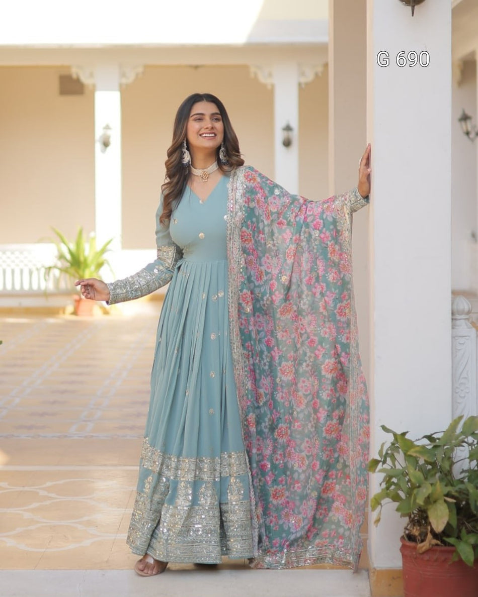 Luxurious Embroidered Gown for Special Occasions G 690