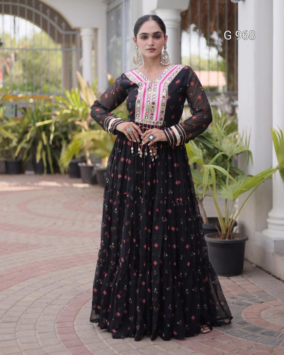 Kutchi Patchwork Garba Gown Collection - G 968