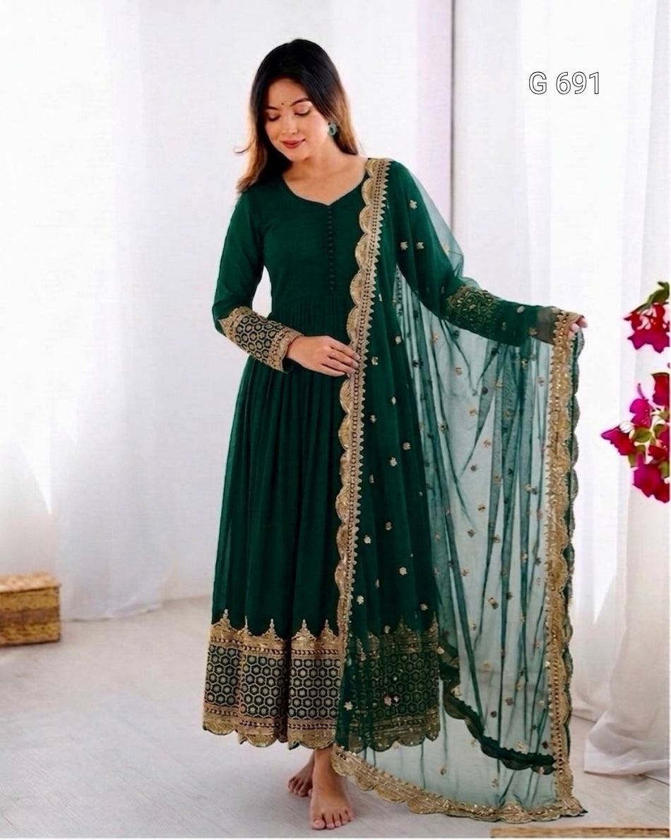 Luxurious Sequence Work Anarkali with Ethnic Charm - G 691
