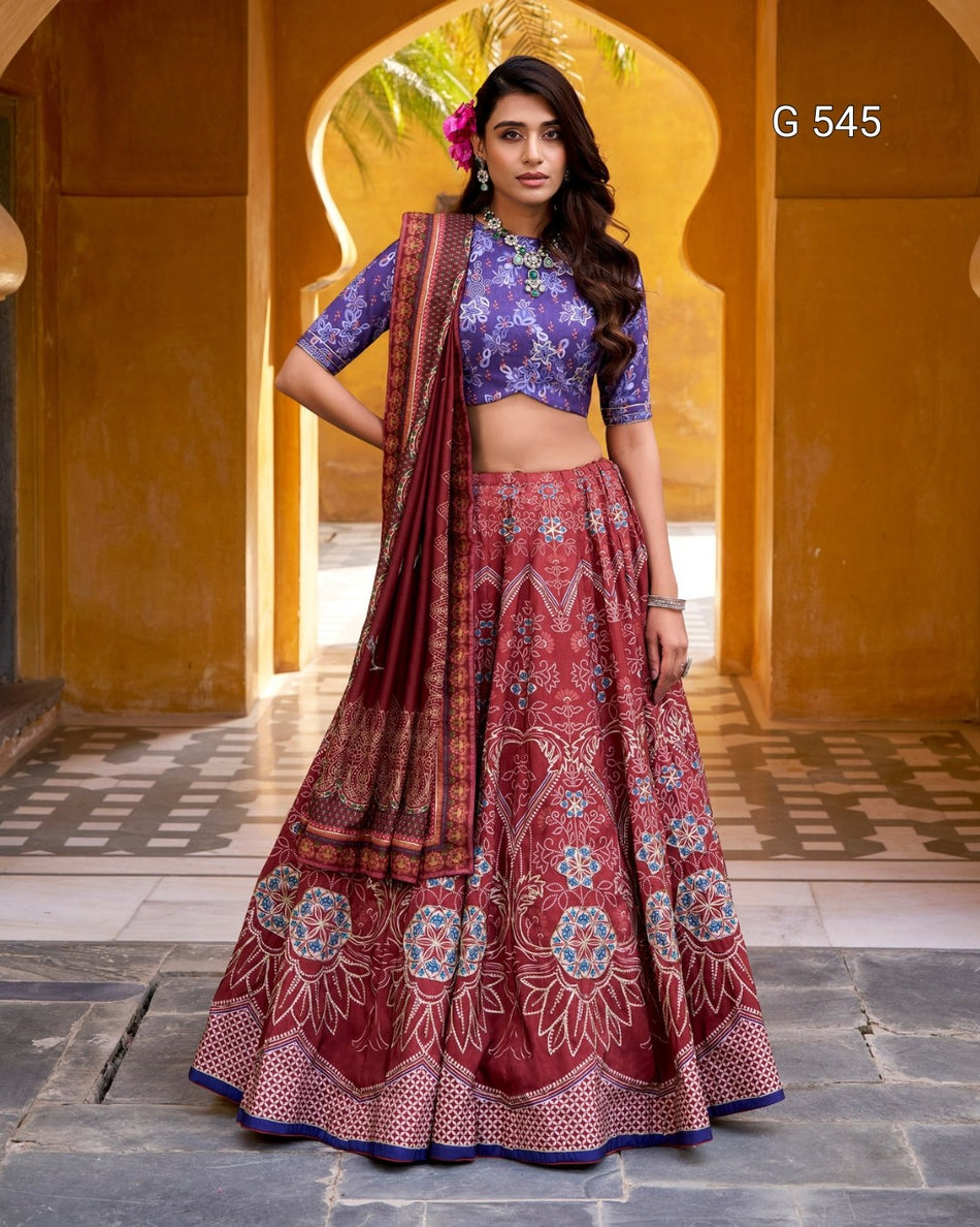 Designer Vaishali Silk Lehenga with Elegant Detailing - G 545