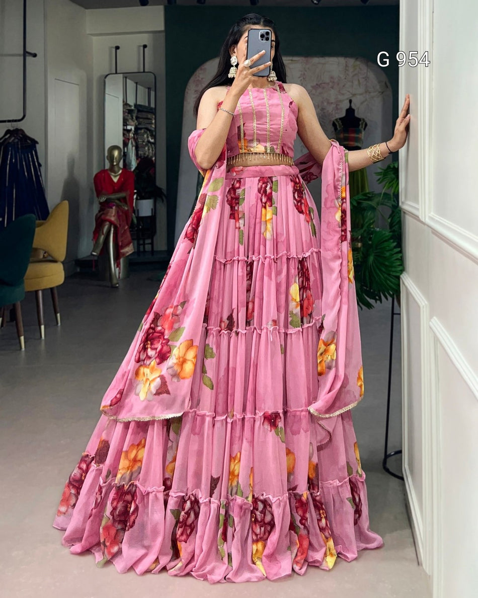 Lightweight Floral Chiffon Lehenga Collection - G 954