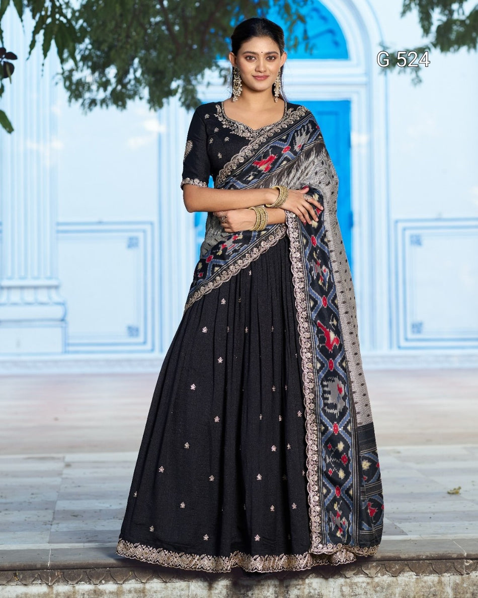 Graceful Vichitra Tussar Lehenga with Sophisticated Look -  G 524