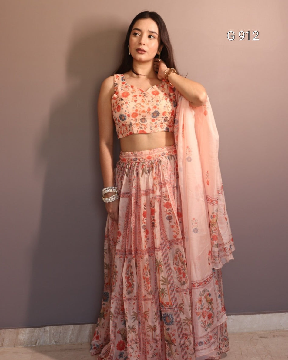 Floral Organza Lehenga Collection for Women - G 912